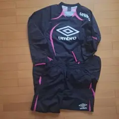 umbro ピステ上下 黒/ピンク　サイズO