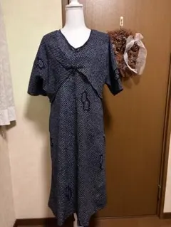 浴衣リメイク 有松絞りワンピース前ボタン Lサイズ - メルカリ