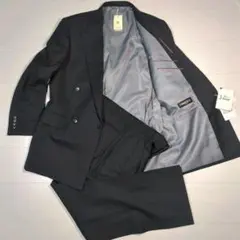 【訳あり】DOMINICI メンズ ダブルジャケットスーツ ブラック A6