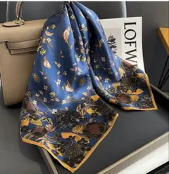 ラスト2点　シルク8 シルク100% 大判スカーフ　ストール　65×65cm