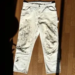 Dickies ダメージ ペインターパンツ 36×32 ペイント 白