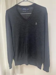 【美品】POLO RALPH LAUREN メリノウールニット チャコールグレー