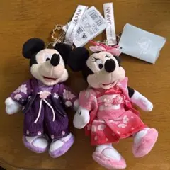 ディズニーストア 桜 和装 ミッキー＆ミニー ぬいぐるみキーチェーン