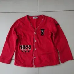 ダブルB Bくんワッペンがかわいいカーディガン 110