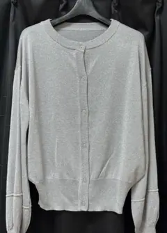 【新品】 パフスリーブ カーディガン シルバーラメ フリーサイズ 薄手