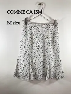 COMME CA ISM フラワープリント フレアスカート小花 M a068⑦