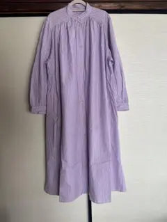 サロンアダムエロペ ストライプ シャツワンピース