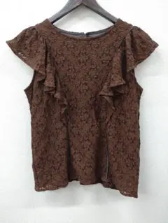 《最終値下》(1) LAGUNAMOON ブラウン レース フリル ノースリーブ