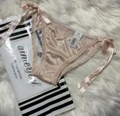 ピンクサテンショーツ Mサイズ リボン付き新品未使用品