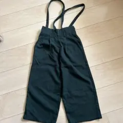 グリーンサスペンダー付きワイドパンツ