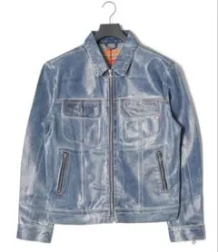 DIESEL ダブルジップデニムコーティングジャケット