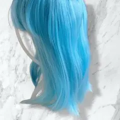 コスプレウィッグ ライトブルー セミロングのサムネイル