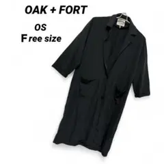 ★美品【オーク アンド フォート】薄手 コットンサテンワークコート フリーサイズ