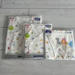 ミキハウス コンビ肌着 短肌着 ガーゼハンカチ 3点セット MIKIHOUSE