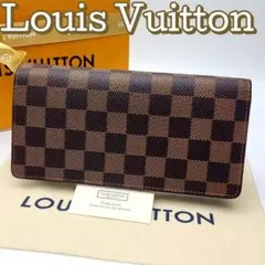 極美品 ルイヴィトン 長財布 ダミエ エベヌ ポルトフォイユ ブラザ