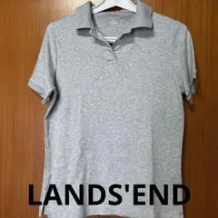 美品LANDS'END 半袖 ポロシャツ グレーのサムネイル
