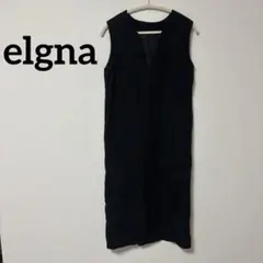美品✨elgna 黒 ノースリーブワンピース 34