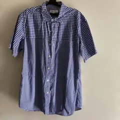 THE SHOP TK 半袖チェックシャツ M