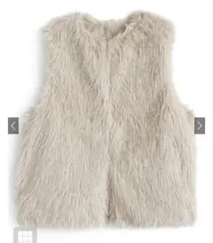 GRL クリーム色ファーベスト ノースリーブ