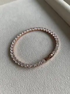 テニスブレスレット 金 ピンクゴールド 合金+キュービックジルコニア