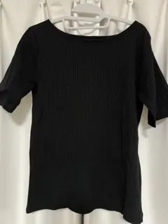 OPAQUE.CLIP スーピマコットン ボートネックリブカットソー