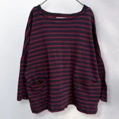 PRIME 條紋 拼接 圓領 落肩 休閒 M L 《c643