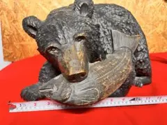 木製 クマ 魚 彫刻 - メルカリ