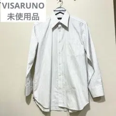 未使用　VISARUNO ワイシャツ長袖　39-80 形態安定　白ストライプ