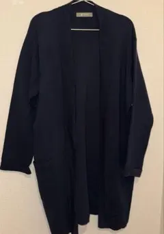 ナノ ユニバース ロングカーディガン 紺 カットソー メンズM
