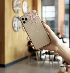 iPhone11 ケース クリア 桜 花柄 スマホ