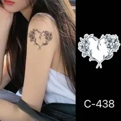 ジャグアタトゥーシール　ハート　花　C-438 二週間もちますのサムネイル