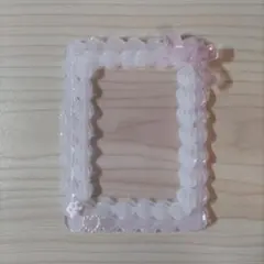 ハンドメイド ホイップデコ 硬貨ケース ピンク 白 リボン