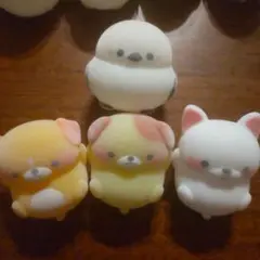 新品　ほわほわフロッキーソフビ　シマエナガ　いぬ