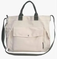 トートバッグ キャンバス クロスボディ トート ショルダー バッグ ポケット