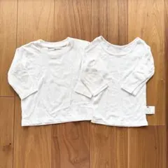 無印良品 ユニクロ ホワイト長袖シャツ 2枚セット 80 インナー 肌着