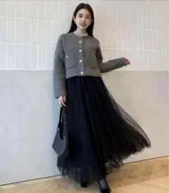 アニュアンスanuans シアーボリュームチュールスカート