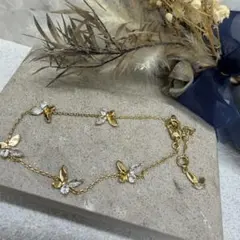 21.354【ブレスレット】蝶モチーフ　アクセサリー　ヴィンテージ