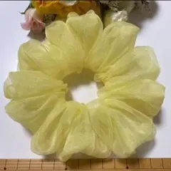 ハンドメイドシュシュ☆オーガンジーイエロー