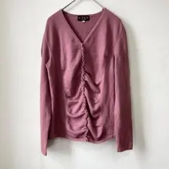 EVEX by KRIZIA　デザインニット　シャーリング　ウール　ピンク系