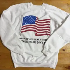 古着 80年代〜 USA製 HANES 星条旗 スウェット ホワイト XL