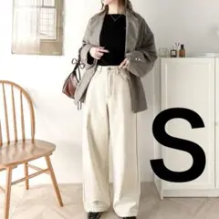 《最終価格》classicalelfハイウエストルーズ デニム パンツ[S]