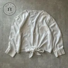 アリシアスタン 刺繍 カーディガン 羽織り トップス レディース ホワイトのサムネイル