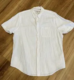 アバクロ　メンズ　シャツ　コットン　半袖シャツ　ホワイト　XL