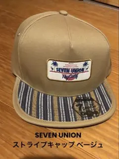 【週末限定セール】SEVEN UNION ストライプキャップ ベージュ