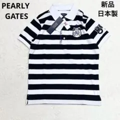 新品 PEARLY GATES ポロシャツ ゴルフウェア ボーダー ワッペン