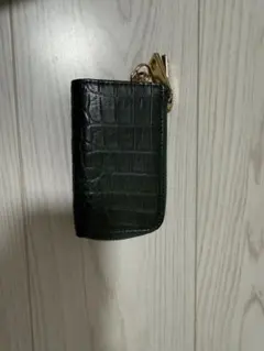 ダークグリーン クロコダイルパターンキーケース
