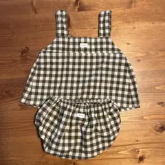 【美品】organic zoo olive gingham セットアップ