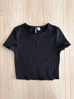 H&M DIVIDED ブラック クロップドトップス Sのサムネイル