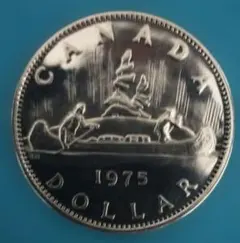 1975年 カナダ 1ドル硬貨 エリザベス2世のサムネイル