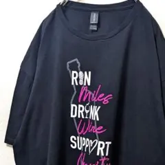 ギルダン ワイン 英字ロゴ Tシャツ ブラック 黒 2XL 古着のサムネイル